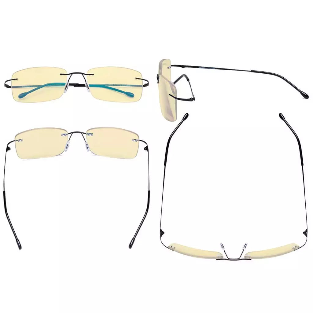 Wopbu Blue Light Blocking Glasses Yellow Tinted 4 Pack
