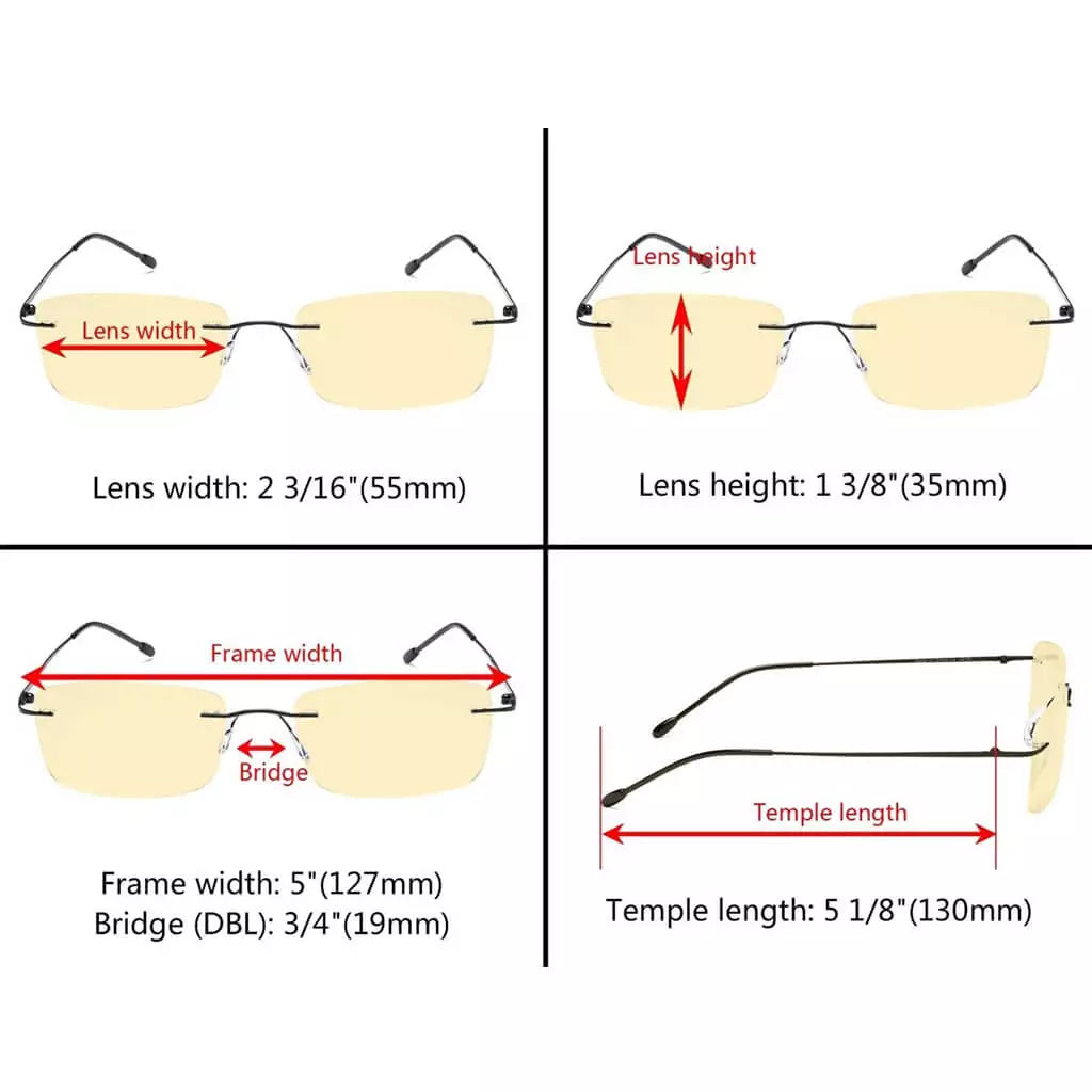 Wopbu Blue Light Blocking Glasses Yellow Tinted 4 Pack