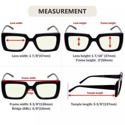 Woibb Blue Light Blocking Reading Glasses Light Yellow Tinted 4 Pack