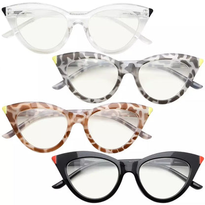 Woibf Blue Light Blocking Reading Glasses Light Yellow Tinted 4 Pack
