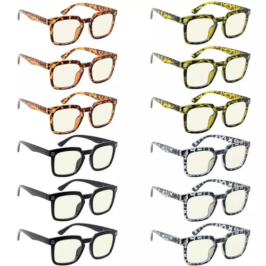 Woibg Blue Light Blocking Glasses Light Yellow Tinted 12 Pack