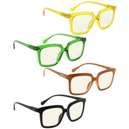 Woibn Blue Light Blocking Reading Glasses Light Yellow Tinted 4 Pack