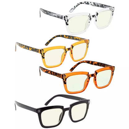Woibp Blue Light Blocking Reading Glasses Light Yellow Tinted 4 Pack