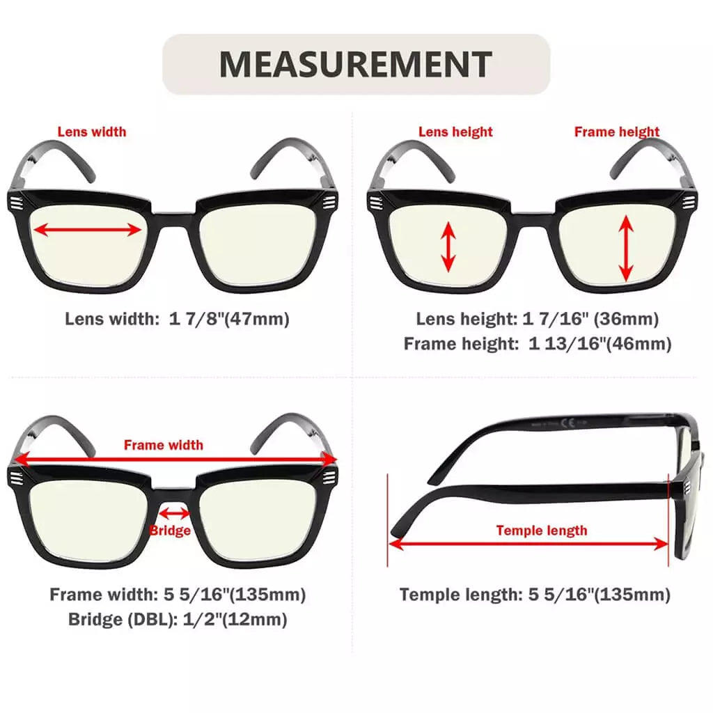 Woibp Blue Light Blocking Reading Glasses Light Yellow Tinted 4 Pack