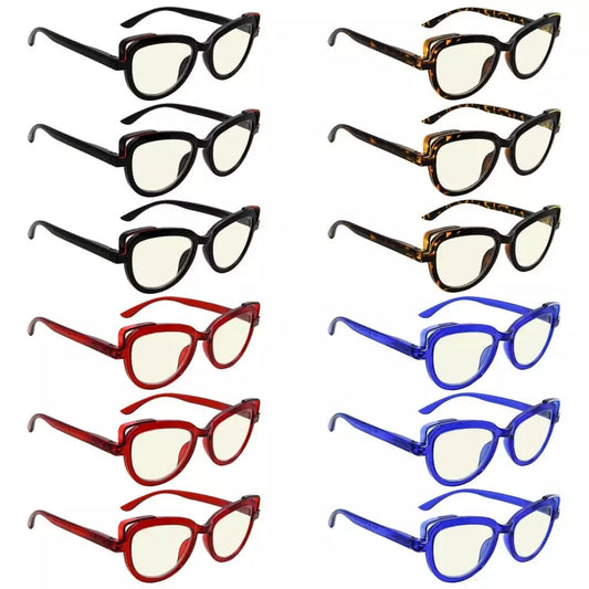 Woibt Blue Light Blocking Reading Glasses Light Yellow Tinted 12 Pack