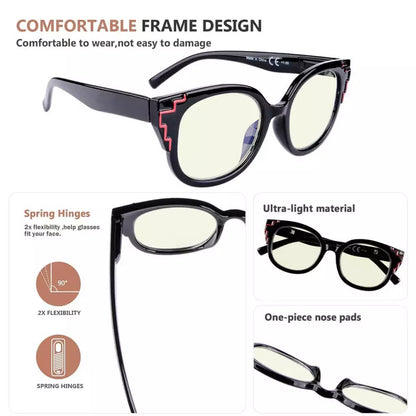 Wojaf Blue Light Blocking Reading Glasses Light Yellow Tinted 4 Pack