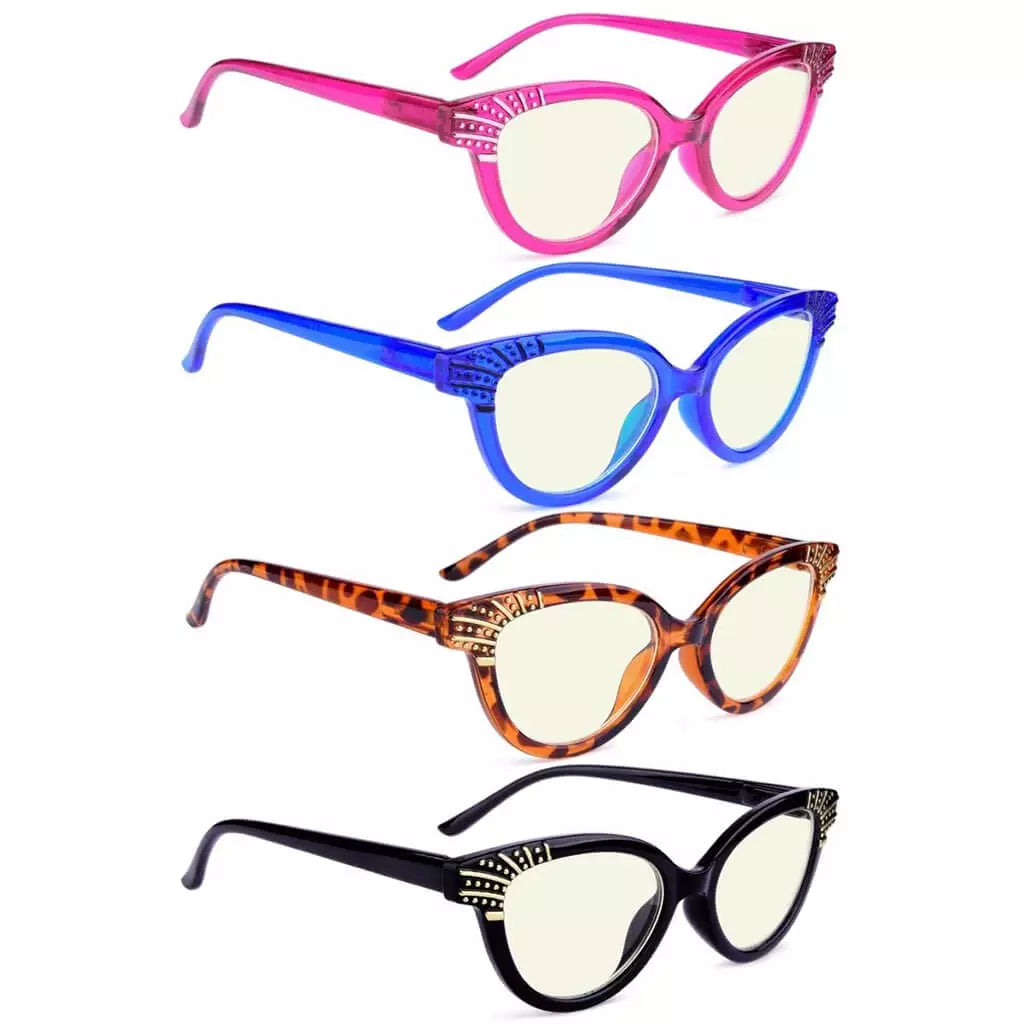 Wojak Blue Light Blocking Glasses Light Yellow Tinted 4 Pack
