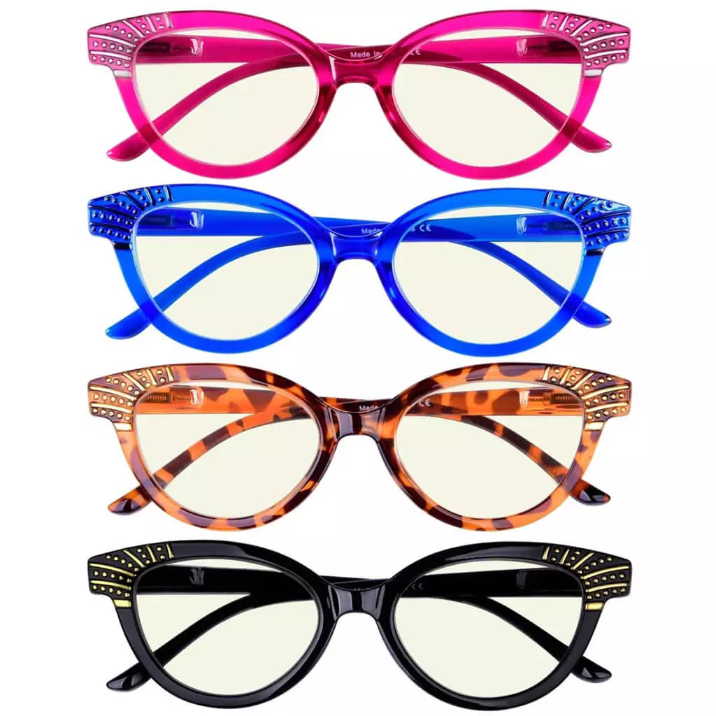 Wojak Blue Light Blocking Glasses Light Yellow Tinted 4 Pack