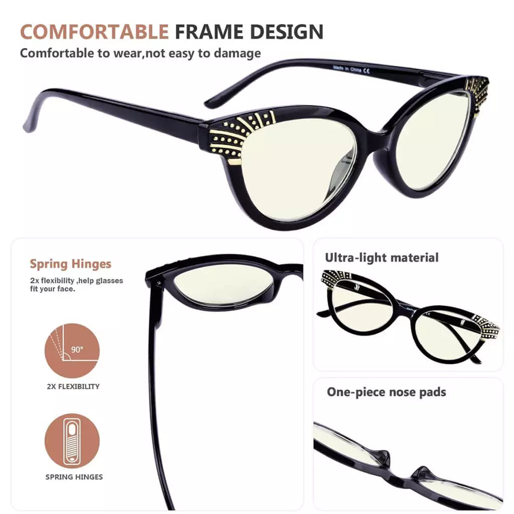Wojak Blue Light Blocking Glasses Light Yellow Tinted 4 Pack