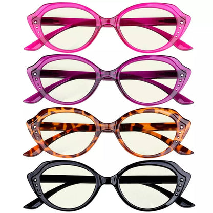 Wojam Blue Light Blocking Reading Glasses Light Yellow Tinted 4 Pack