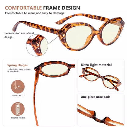 Wojam Blue Light Blocking Reading Glasses Light Yellow Tinted 4 Pack