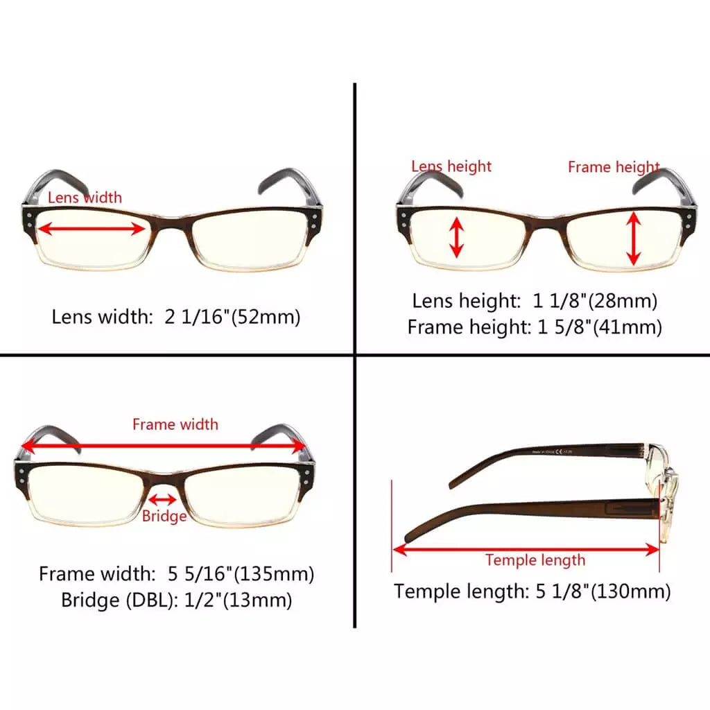 Wojbk Blue Light Blocking Glasses Light Yellow Tinted 3 Pack