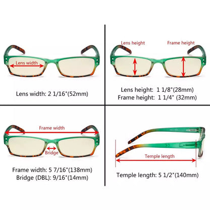 Wojbm Blue Light Blocking Glasses Light Yellow Tinted 4 Pack