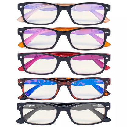 Wojbv Blue Light Blocking Reading Glasses Light Yellow Tinted 5 Pack