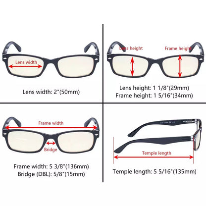 Wojbv Blue Light Blocking Reading Glasses Light Yellow Tinted 5 Pack
