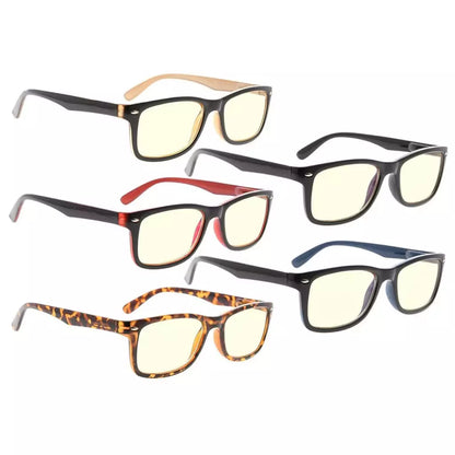 Wotad Blue Light Blocking Glasses Light Yellow Tinted 5 Pack