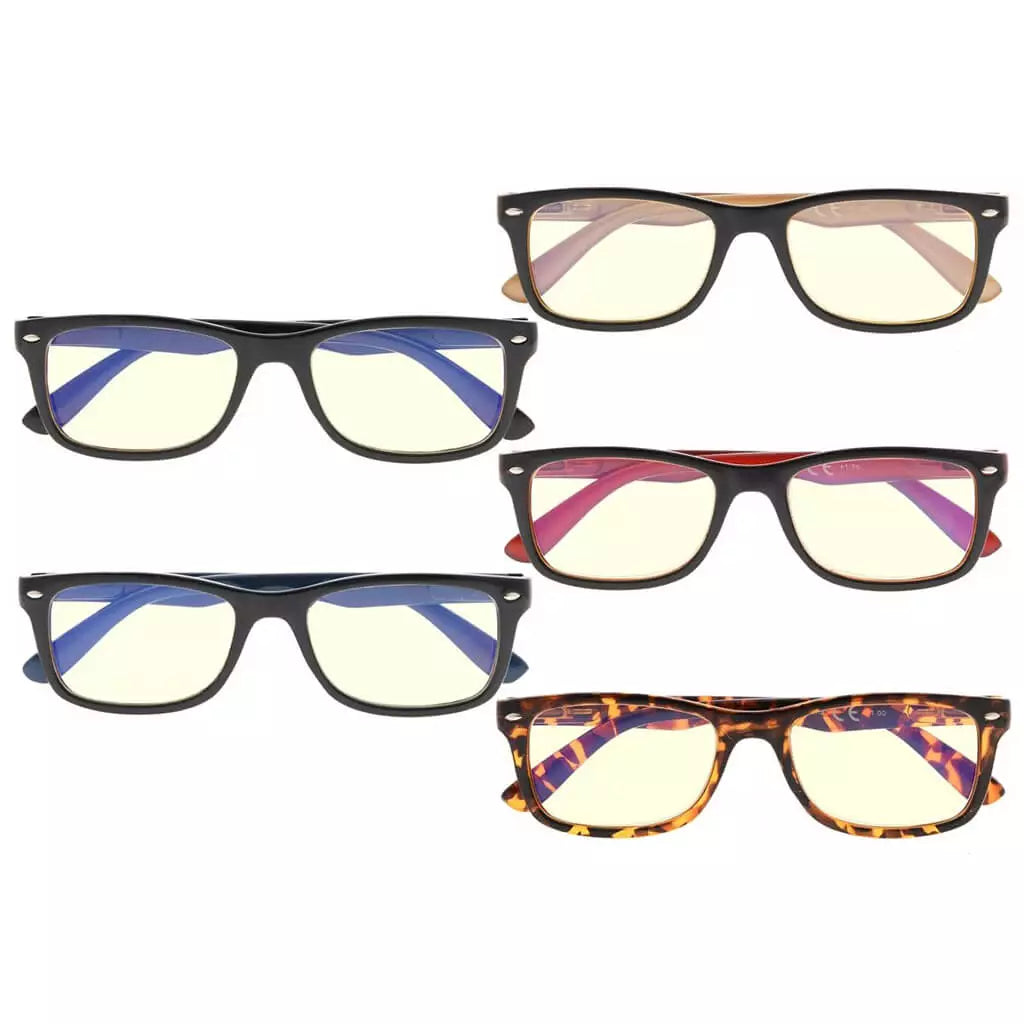 Wotad Blue Light Blocking Glasses Light Yellow Tinted 5 Pack