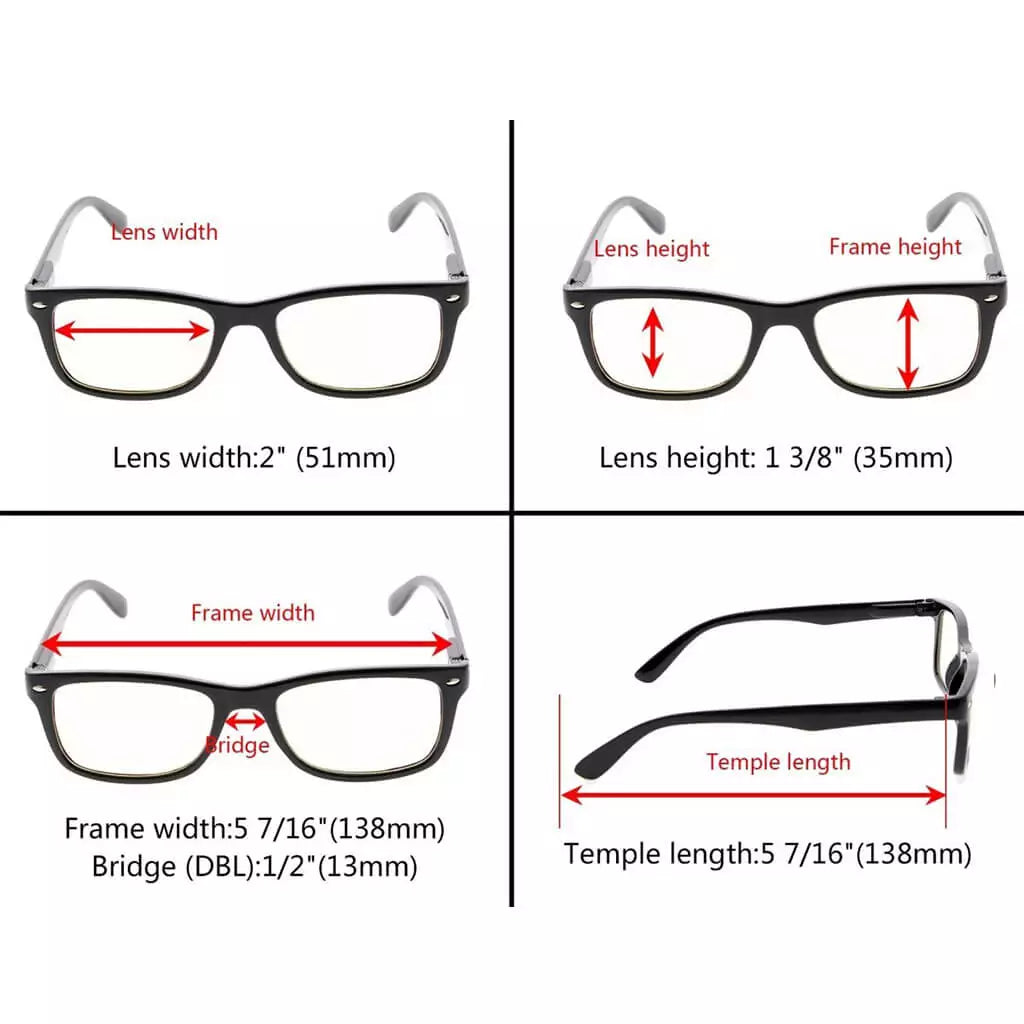 Wotad Blue Light Blocking Glasses Light Yellow Tinted 5 Pack